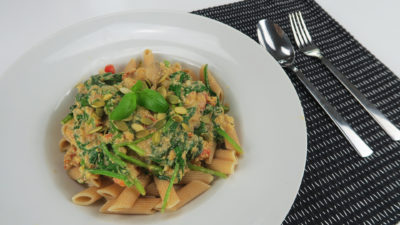 Pasta met cashew- lupinesaus